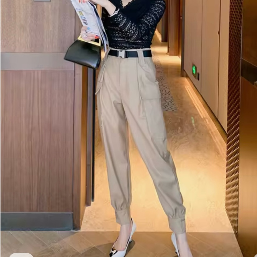 U91 High Waist Cargo Pants with Belt